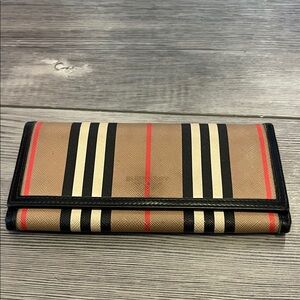 Burberry Hannah Icon Stripe Archive Black E-Canvas Leather